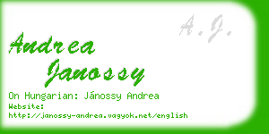 andrea janossy business card